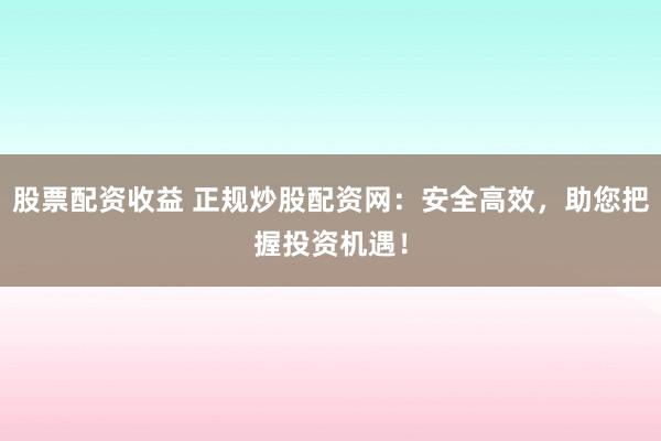 股票配资收益 正规炒股配资网：安全高效，助您把握投资机遇！